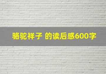 骆驼祥子 的读后感600字